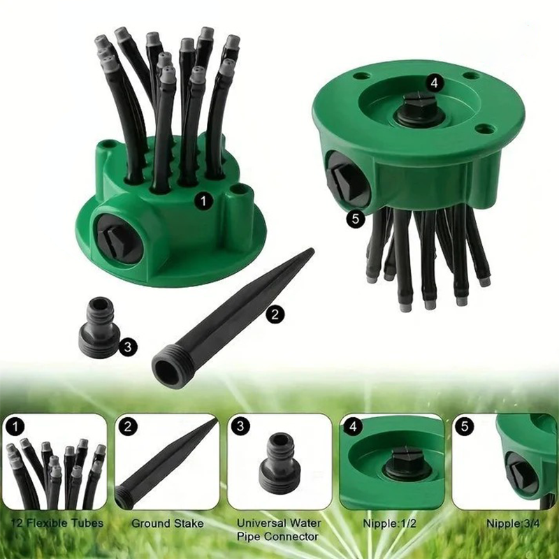 360° Flexible Garden Sprinkler Adjustable Multi-Directional Water Spray 💦