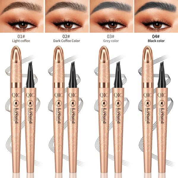 3D Microblading Eyebrow Pencil – 4-Prong Tip, Waterproof & Natural Hair-Like Strokes 🖌️