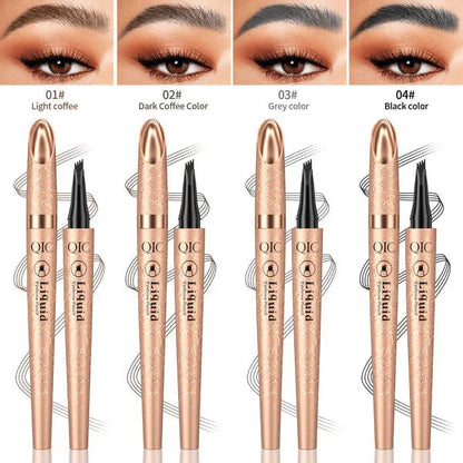 3D Microblading Eyebrow Pencil – 4-Prong Tip, Waterproof & Natural Hair-Like Strokes 🖌️