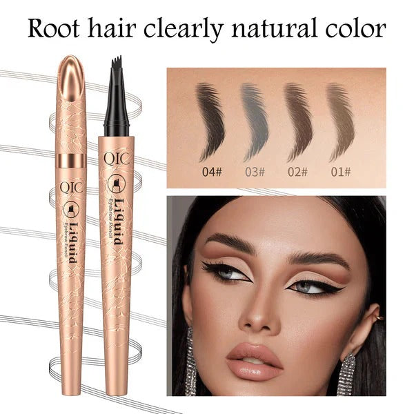 3D Microblading Eyebrow Pencil – 4-Prong Tip, Waterproof & Natural Hair-Like Strokes 🖌️