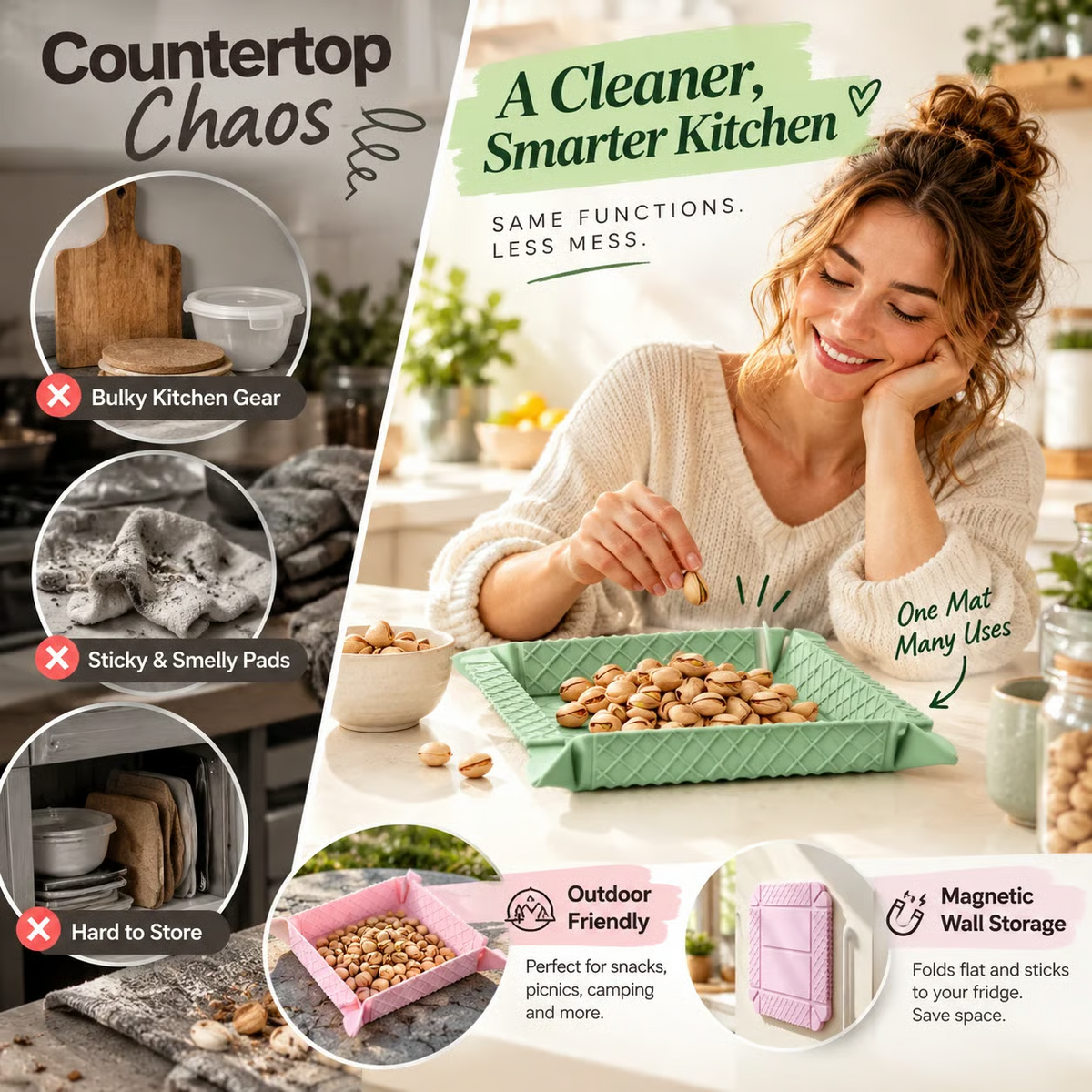 Multi-Purpose Silicone Mat - Food-Grade & Heat-Resistant 🥘