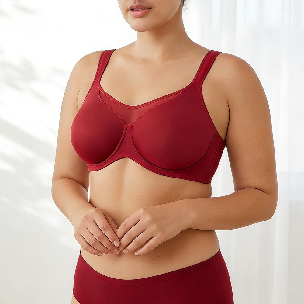 Cool Feel Wide Strap Plus Size Minimizer Bra