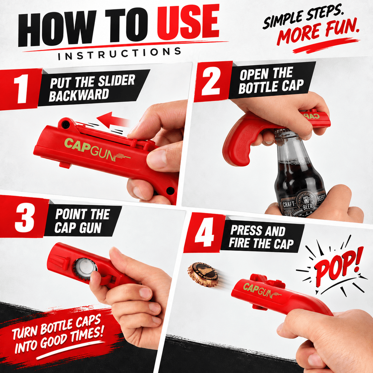 Mroace Creative Cap Gun Bottle Opener