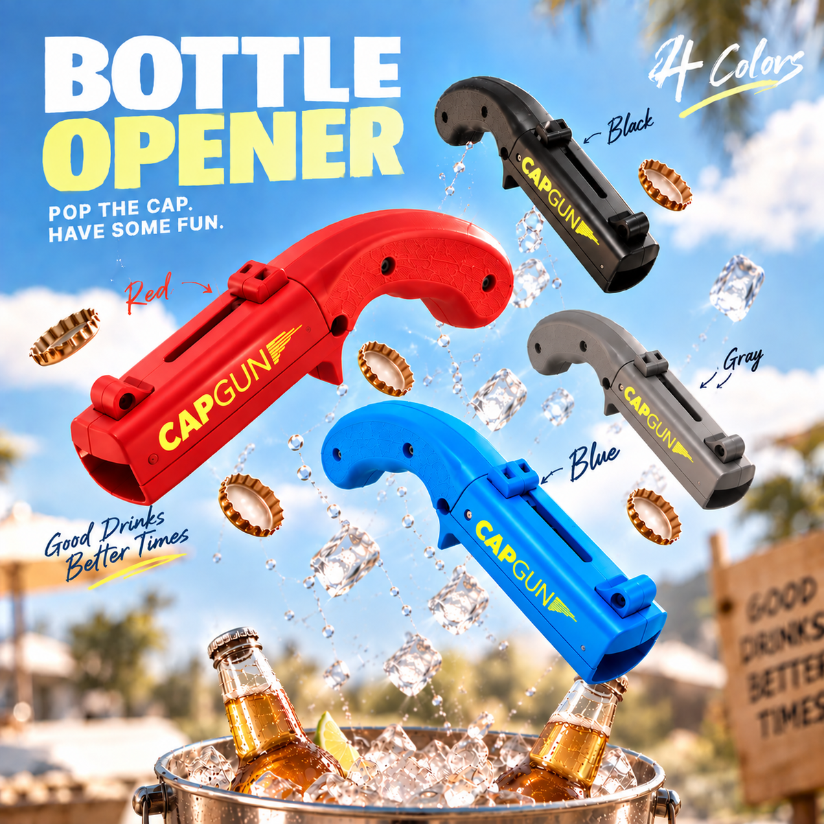 Mroace Creative Cap Gun Bottle Opener