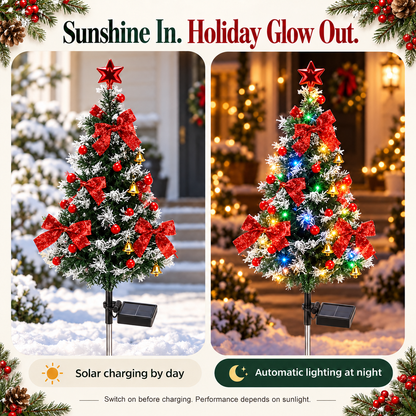 🎄 Solar Christmas Tree Lights – 4-Pack DIY Outdoor Holiday Decor