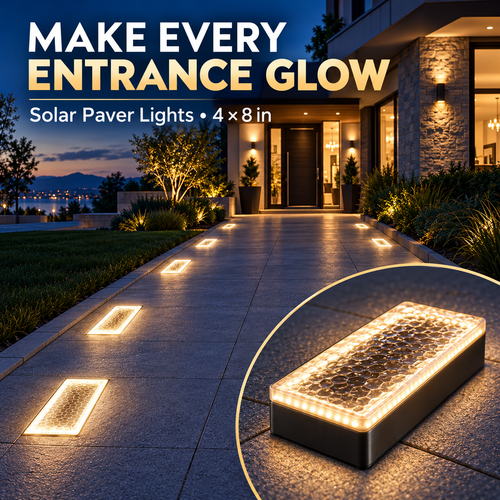 ✨ Solar Paver Lights 4×8 – Wireless Outdoor Pathway Lighting