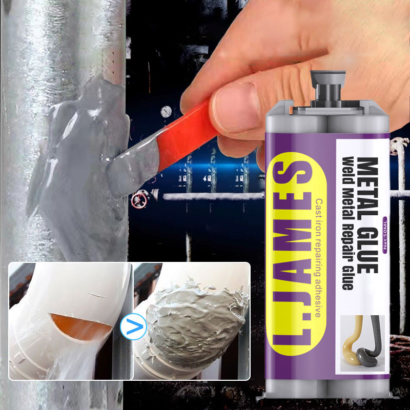Weld Metal Repair Glue – Repairs exhaust pipes, metal pipes & more. Cures at room temp – sand, drill & paint after curing!