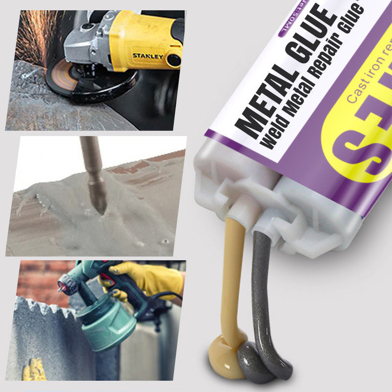 Weld Metal Repair Glue – Repairs exhaust pipes, metal pipes & more. Cures at room temp – sand, drill & paint after curing!