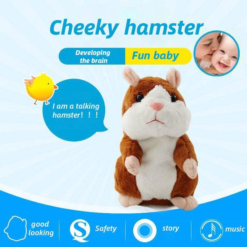 🐹 Talking Hamster Plush – repeats whatever you say, auto head-shaking, hilarious fun for kids & adults