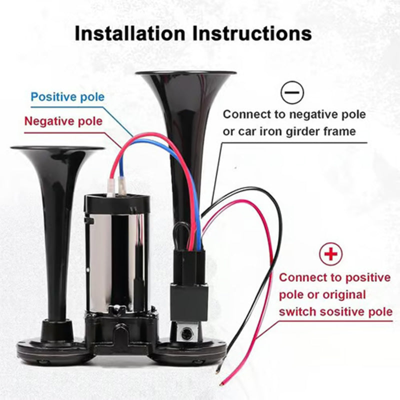 150dB Train Air Horn for 12V & 24V Vehicles