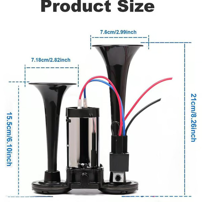 150dB Train Air Horn for 12V & 24V Vehicles