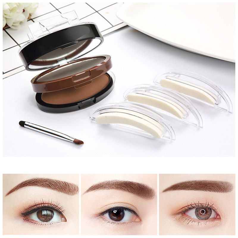 Instant Adjustable Eyebrow Stamp – Two‑color brow powder, waterproof & smudge‑proof.
