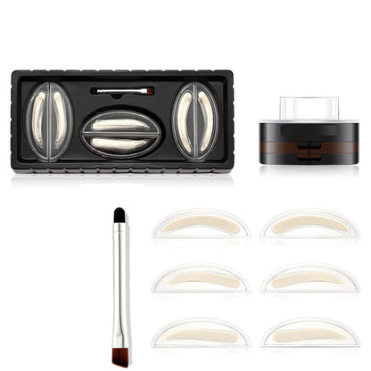 Instant Adjustable Eyebrow Stamp – Two‑color brow powder, waterproof & smudge‑proof.