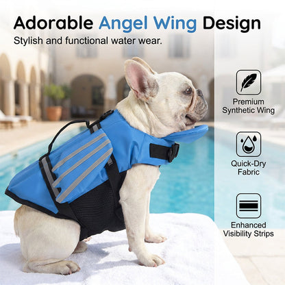 🐶 Reflective Angel Wing Dog Life Jacket | Buoyancy Support