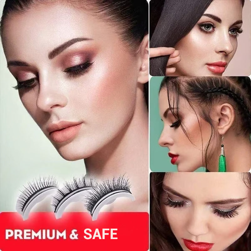 Reusable Self‑Adhesive False Eyelashes 3 Pairs