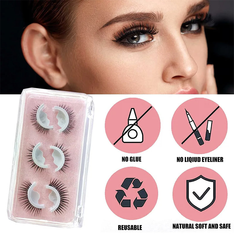 Reusable Self‑Adhesive False Eyelashes 3 Pairs