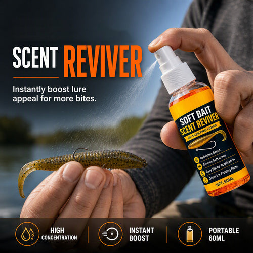 🎣Soft Bait Scent Booster Spray High‑Concentration Fishing Lure Scent Reviver, Portable Instant Attractant Spray for Fresh & Saltwater Soft Baits