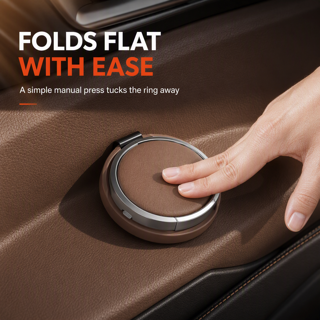 Foldable Car Door Cup Holder — Large Diameter, Premium Faux Leather, Clip-On🚗☕