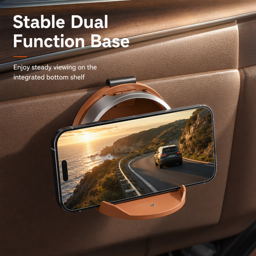 Foldable Car Door Cup Holder — Large Diameter, Premium Faux Leather, Clip-On🚗☕