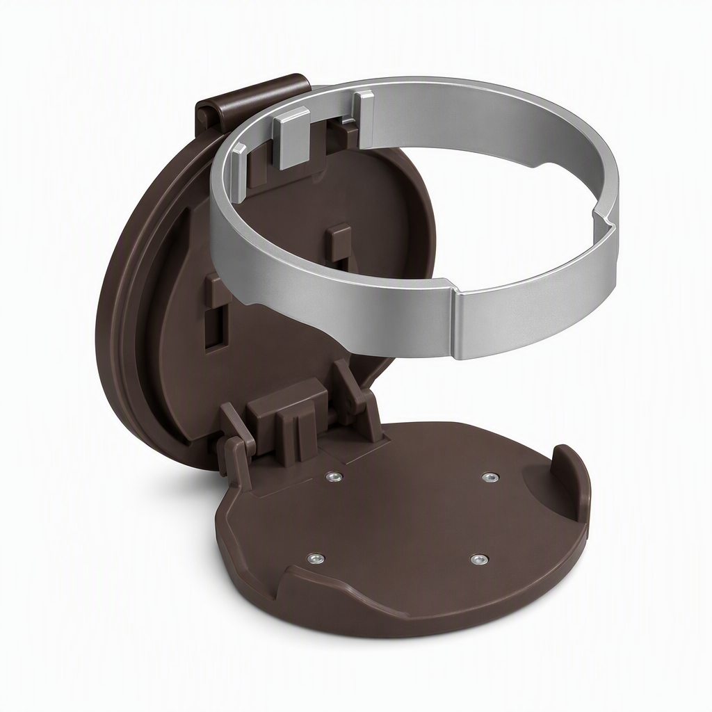 Foldable Car Door Cup Holder — Large Diameter, Premium Faux Leather, Clip-On🚗☕