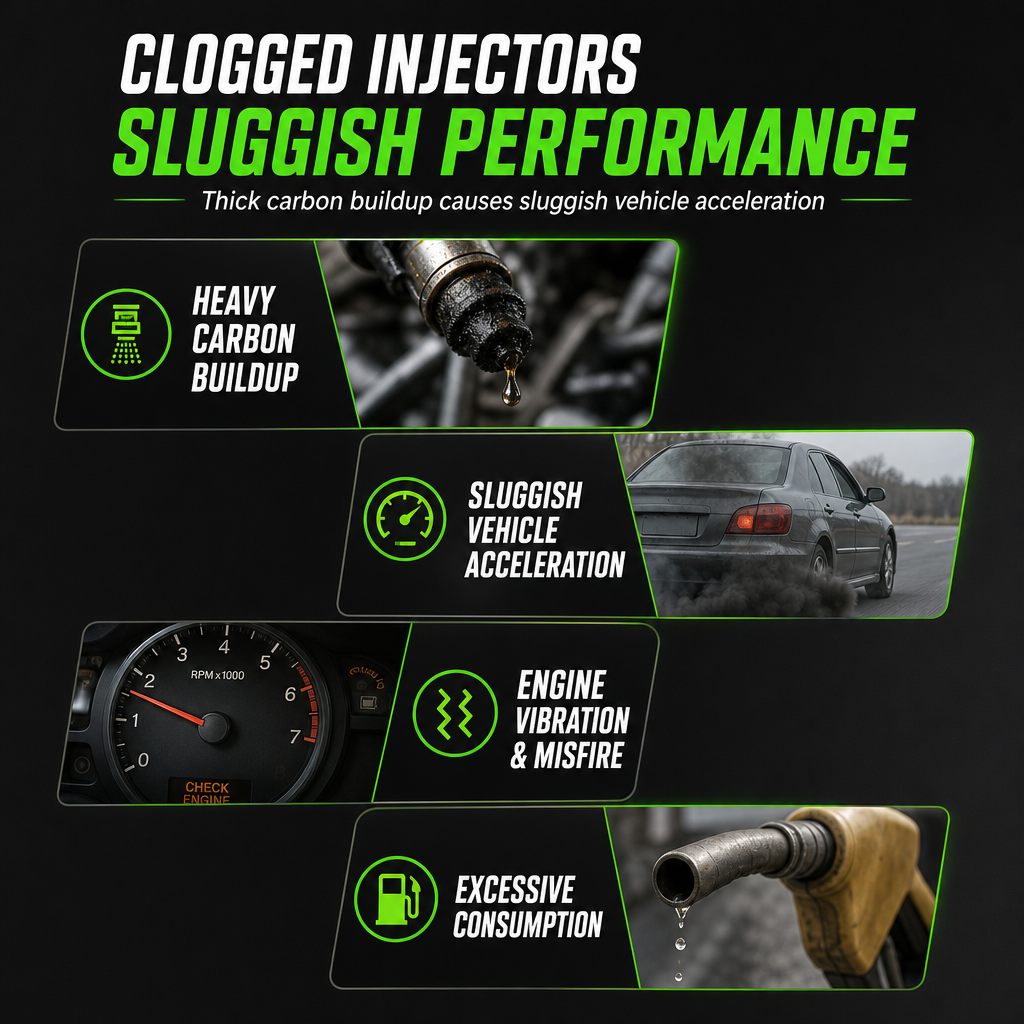 Common signs associated with dirty fuel injectors