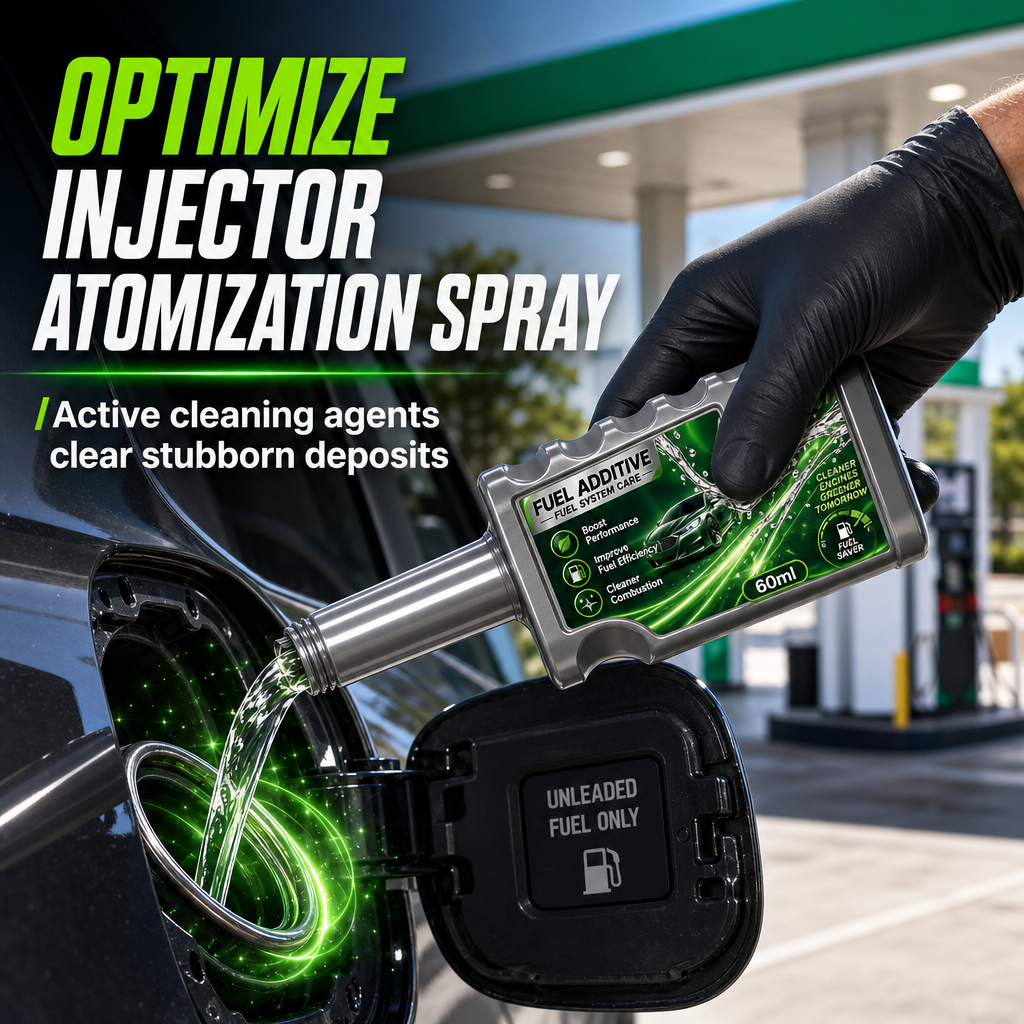 Fuel injector cleaner pouring into gasoline tank