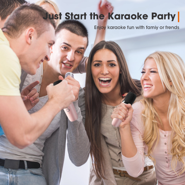 Mini Karaoke Machine for Kids with Wireless Microphones