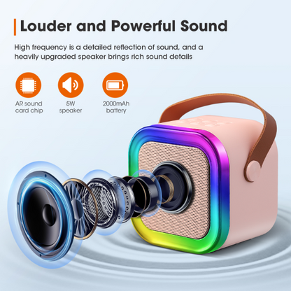 Mini Karaoke Machine for Kids with Wireless Microphones